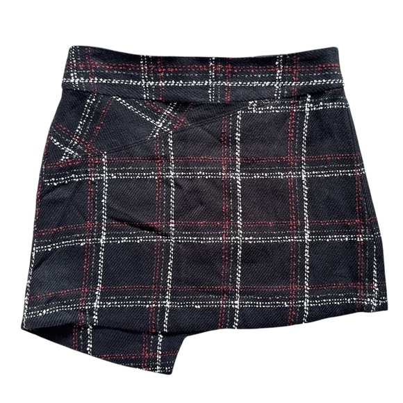 Plaid Mini Skirt BCBGeneration Asymmetrical Hem Tweed Plaid Mini Skirt NWT - Picture 1 of 6
